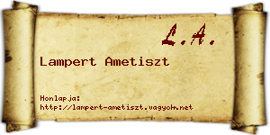 Lampert Ametiszt névjegykártya